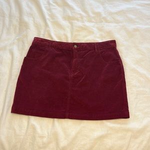 Velveteen mini skirt